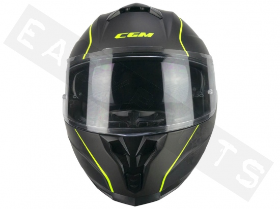 Helm integraal CGM 321S ATOM SKULL zwart/geel (dubbel vizier)
